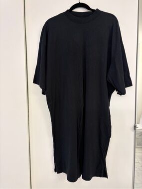 Uniqlo U Mock Neck Black Oversized Tee Dress
